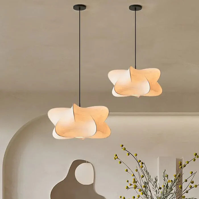 Lampa Wisząca Skandynawska z Organicznym Kloszem w Stylu Wabi Sabi