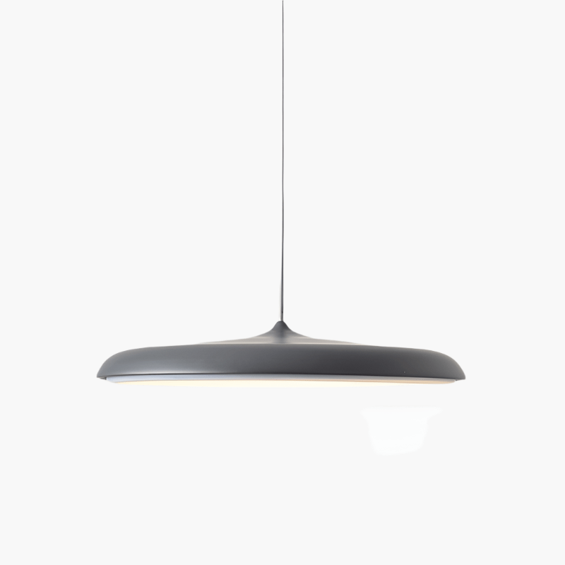Lampa Wisząca Skandynawska z Płaskim Kloszem i Zintegrowanym Oświetleniem