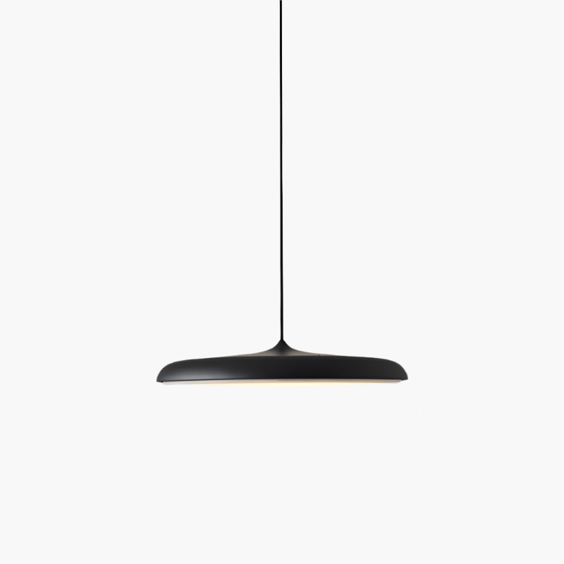Lampa Wisząca Skandynawska z Płaskim Kloszem i Zintegrowanym Oświetleniem