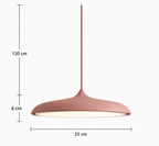 Lampa Wisząca Skandynawska z Płaskim Kloszem i Zintegrowanym Oświetleniem