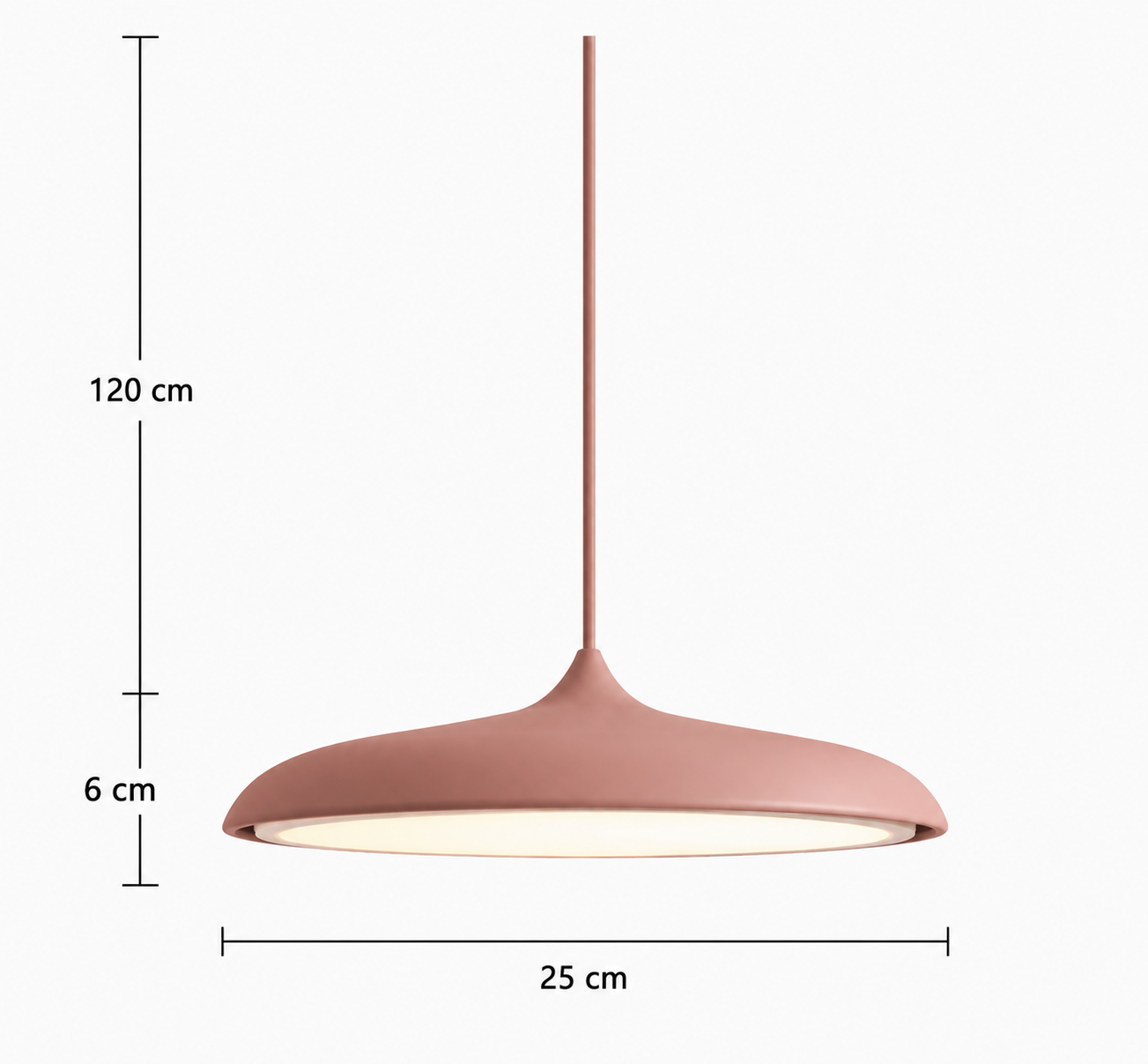 Lampa Wisząca Skandynawska z Płaskim Kloszem i Zintegrowanym Oświetleniem