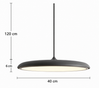 Lampa Wisząca Skandynawska z Płaskim Kloszem i Zintegrowanym Oświetleniem ##POS:19##