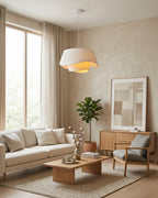 Lampa Wisząca Skandynawska z Plisowanym Kloszem i Organiczną Formą