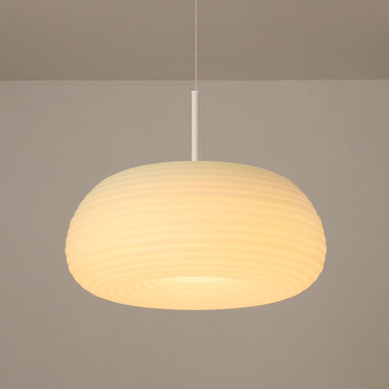 Lampa Wisząca Skandynawska z Ryflowanym Kloszem Akrylowym