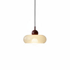 Lampa Wisząca Skandynawska z Szklanym Kloszem w Kształcie Dysku