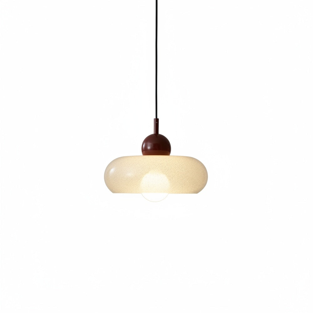 Lampa Wisząca Skandynawska z Szklanym Kloszem w Kształcie Dysku