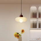 Lampa Wisząca Skandynawska z Szklanym Kloszem w Kształcie Dysku