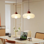 Lampa Wisząca Skandynawska z Szklanym Kloszem w Kształcie Dysku