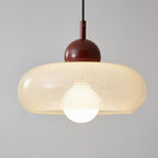 Lampa Wisząca Skandynawska z Szklanym Kloszem w Kształcie Dysku ##POS:8##