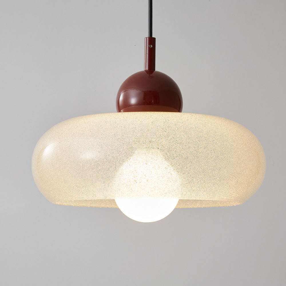 Lampa Wisząca Skandynawska z Szklanym Kloszem w Kształcie Dysku ##POS:8##