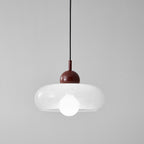 Lampa Wisząca Skandynawska z Szklanym Kloszem w Kształcie Dysku