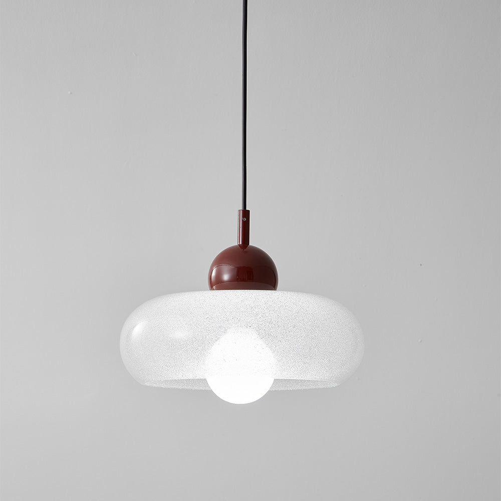 Lampa Wisząca Skandynawska z Szklanym Kloszem w Kształcie Dysku