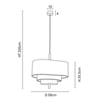 Lampa Wisząca Skandynawska z Trzema Poziomami Abażura i Drewnianym Detalem