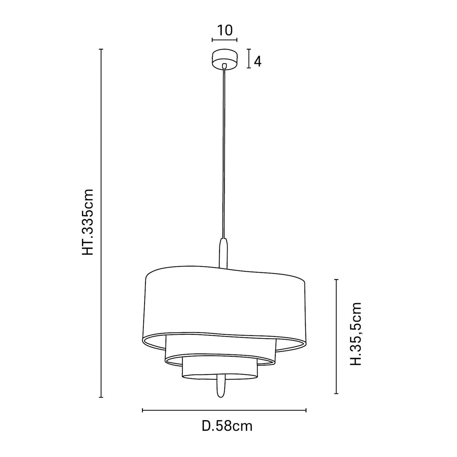 Lampa Wisząca Skandynawska z Trzema Poziomami Abażura i Drewnianym Detalem