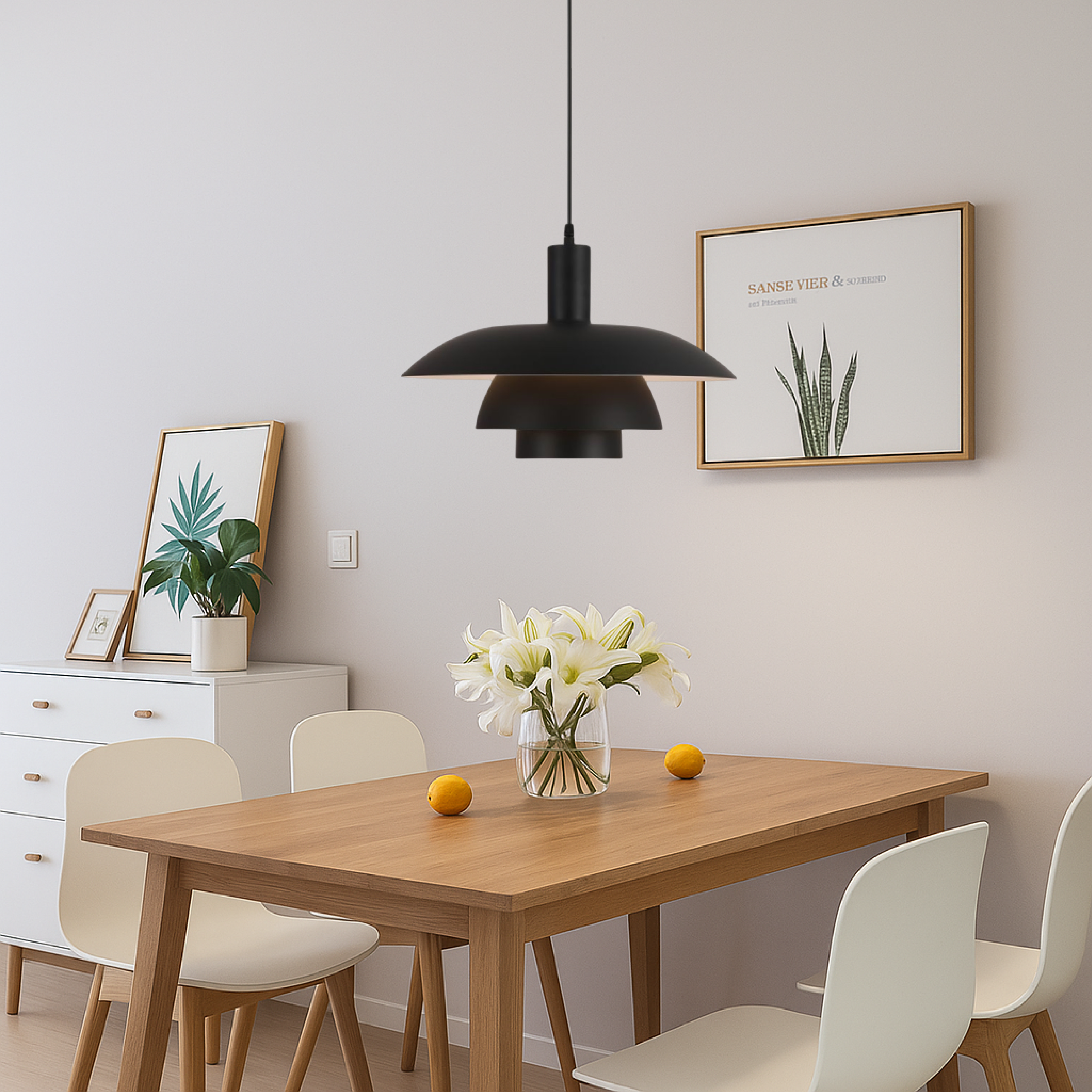 Lampa Wisząca Skandynawska z Wielopoziomowym Kloszem