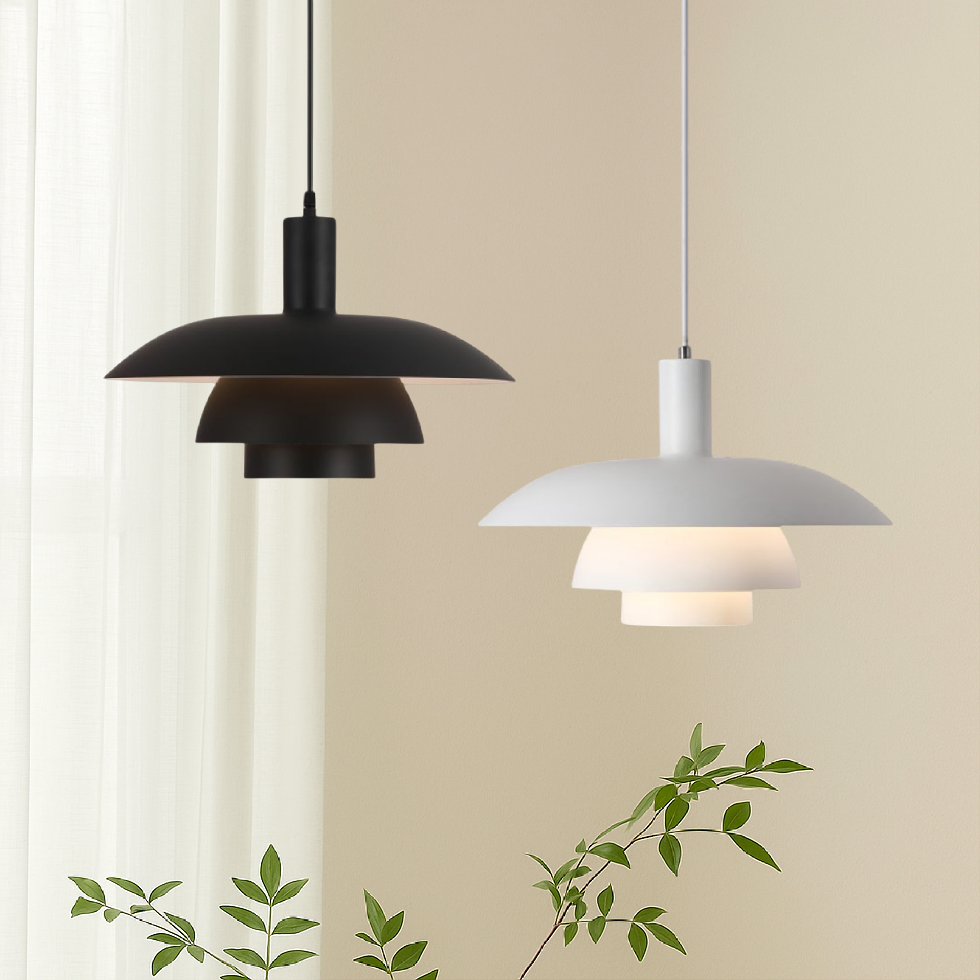 Lampa Wisząca Skandynawska z Wielopoziomowym Kloszem