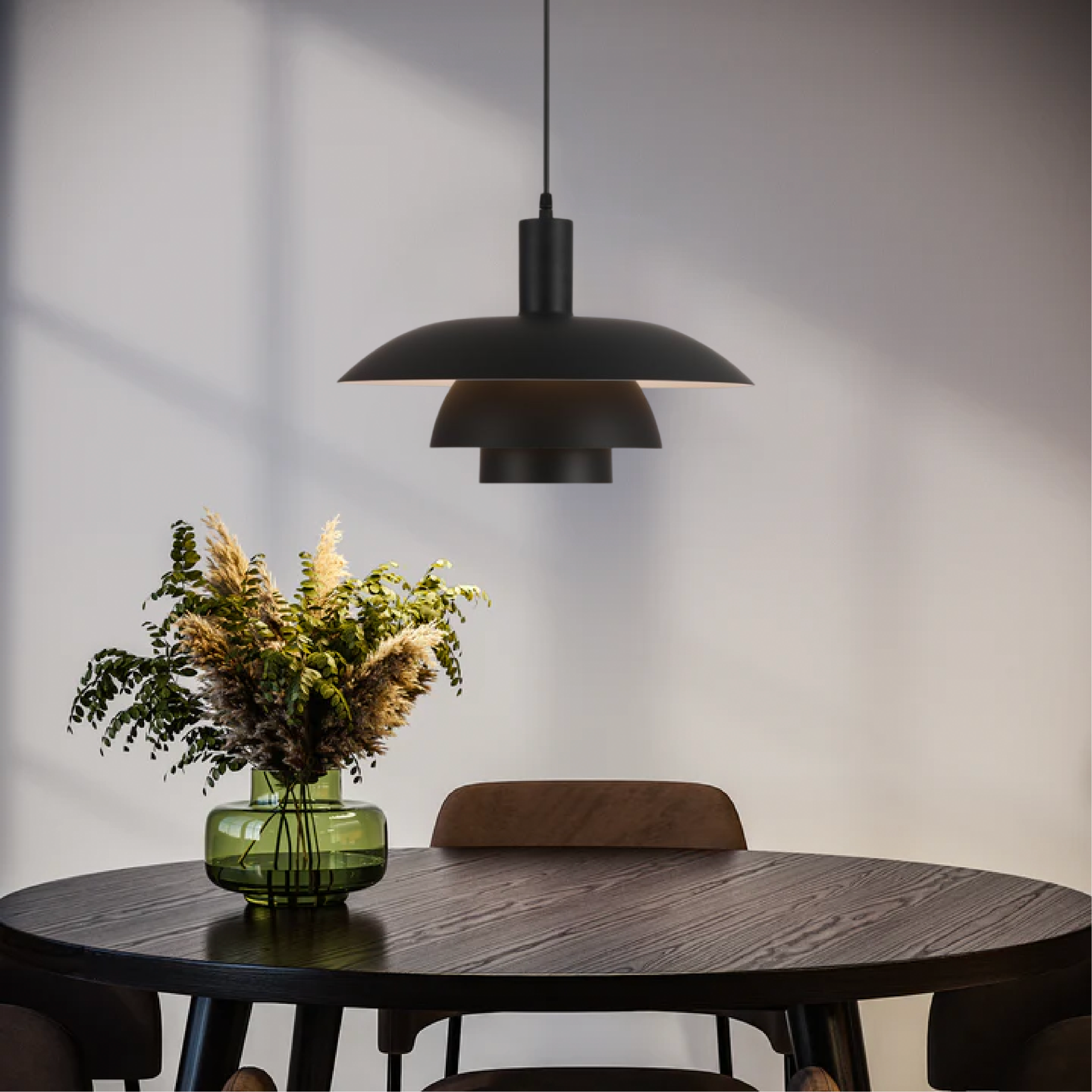 Lampa Wisząca Skandynawska z Wielopoziomowym Kloszem