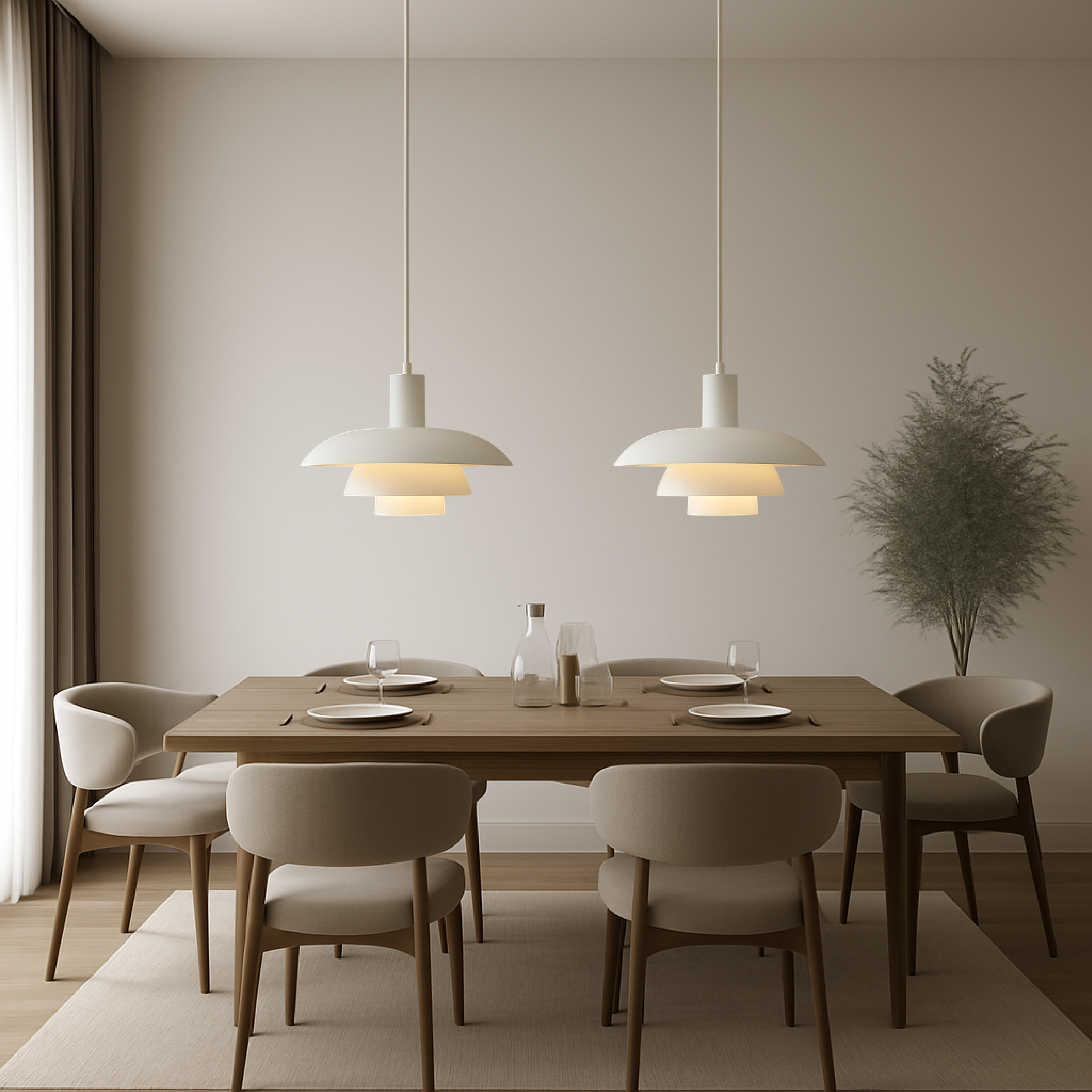Lampa Wisząca Skandynawska z Wielopoziomowym Kloszem