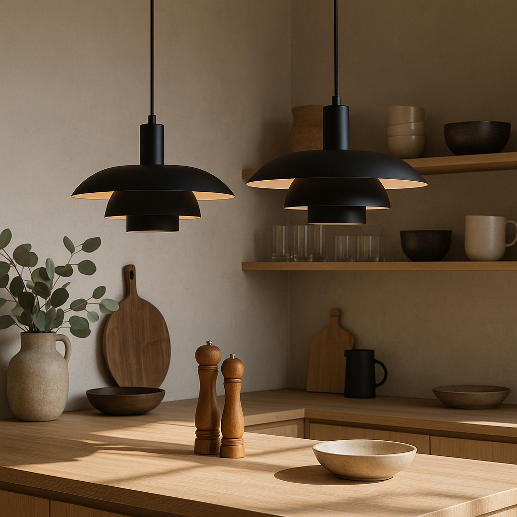 Lampa Wisząca Skandynawska z Wielopoziomowym Kloszem