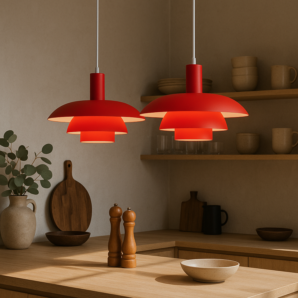 Lampa Wisząca Skandynawska z Wielopoziomowym Kloszem
