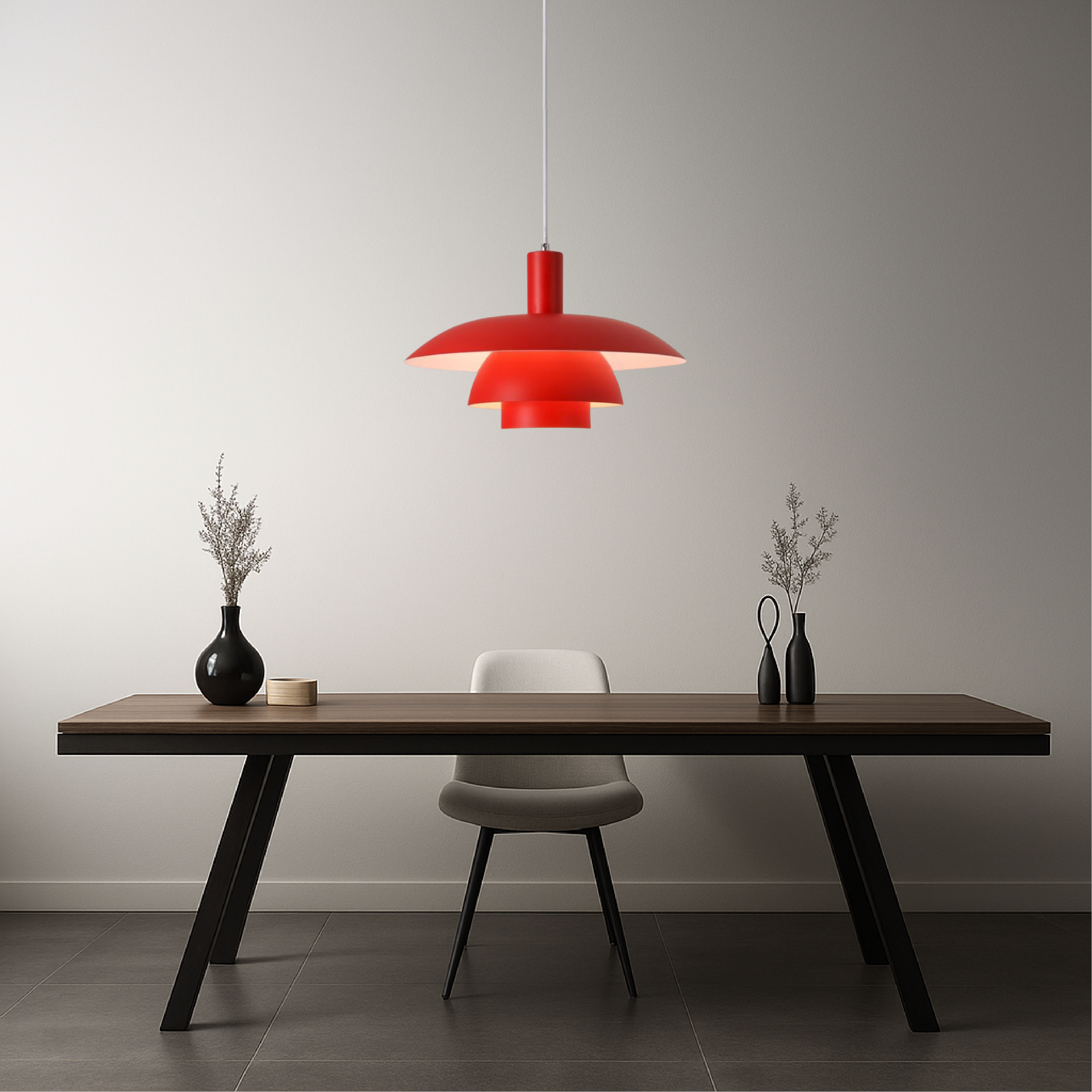 Lampa Wisząca Skandynawska z Wielopoziomowym Kloszem