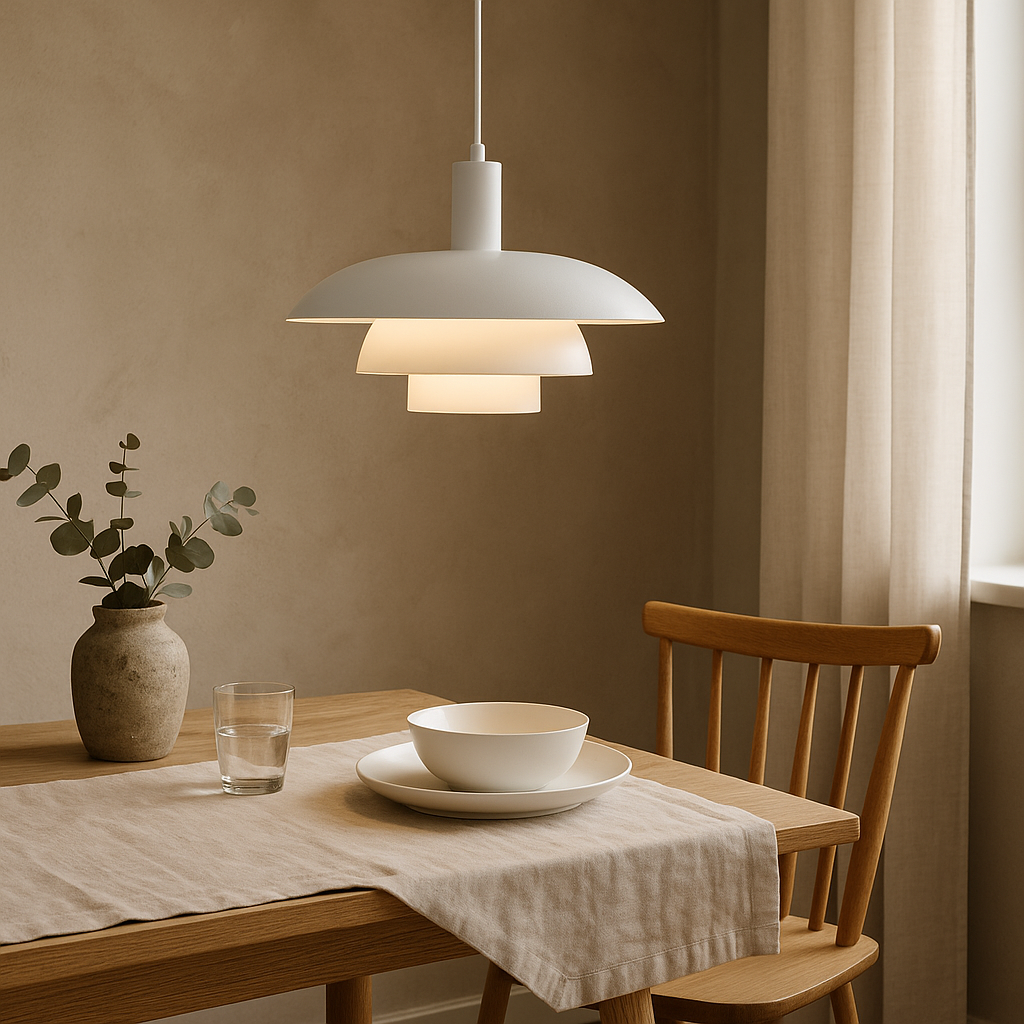 Lampa Wisząca Skandynawska z Wielopoziomowym Kloszem