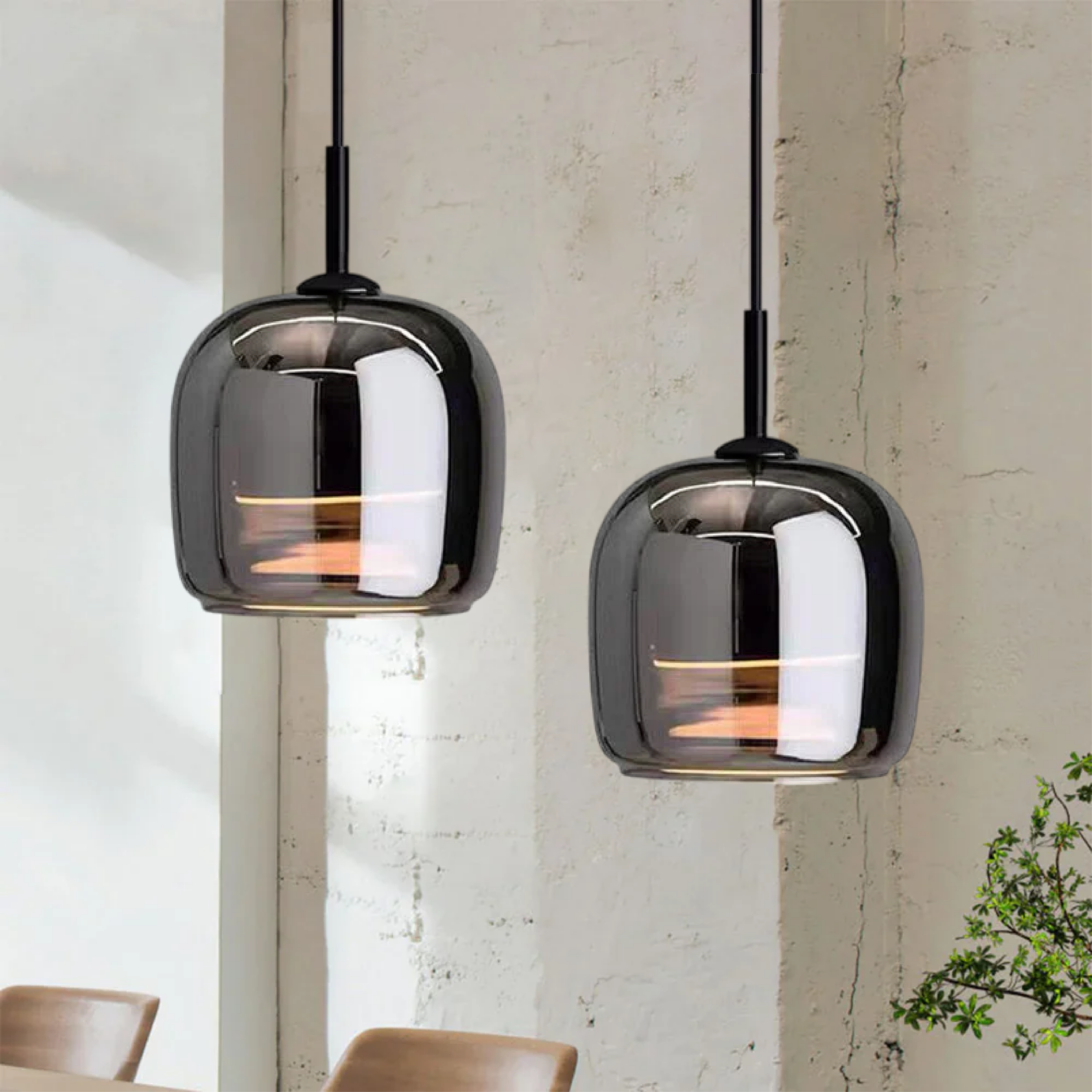 Lampa Wisząca Skandynawska ze Szklanym Kloszem