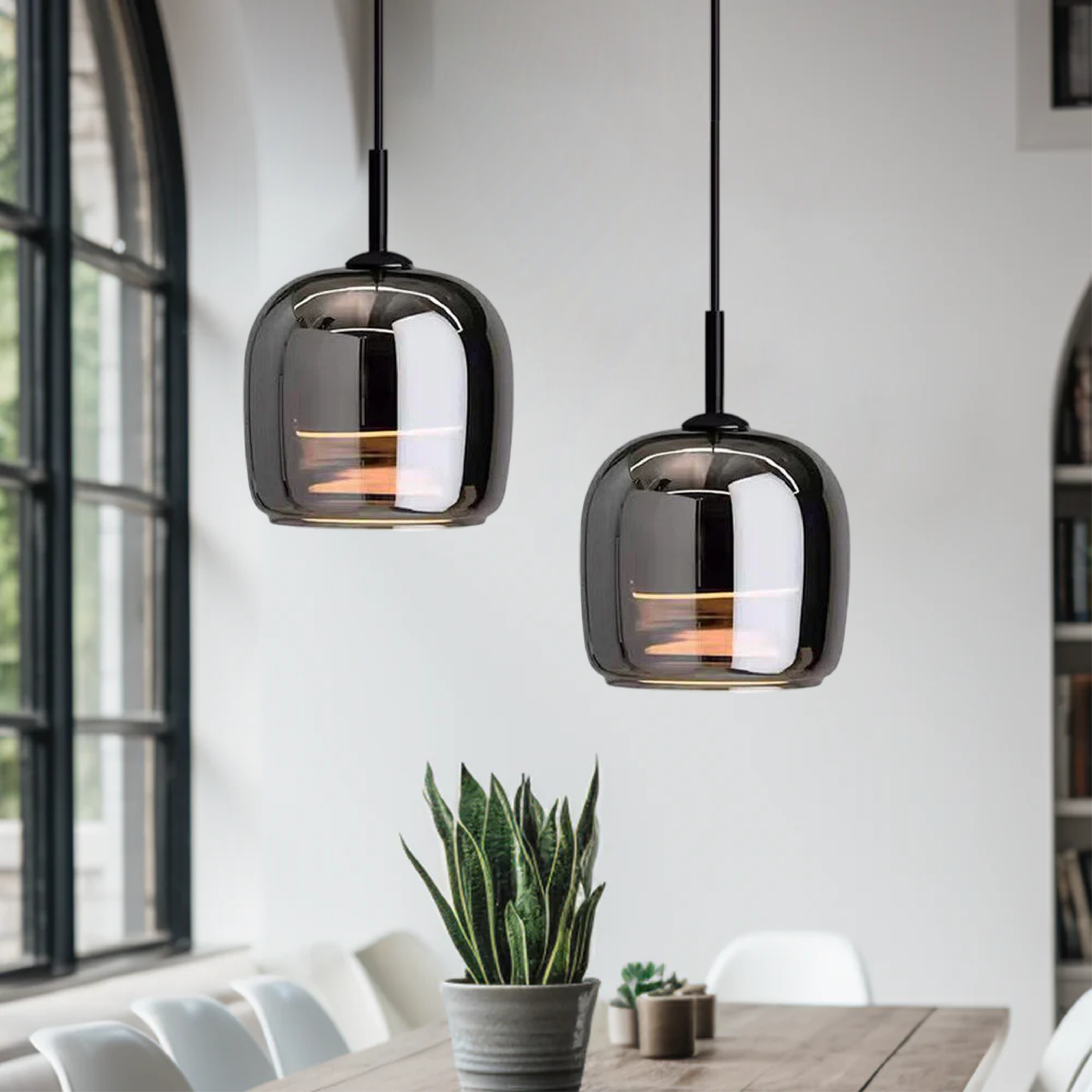 Lampa Wisząca Skandynawska ze Szklanym Kloszem