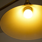 Lampa Wisząca Vintage z Dwiema Kloszami i Mosiężną Ramą