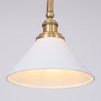Lampa Wisząca Vintage z Dwiema Kloszami i Mosiężną Ramą