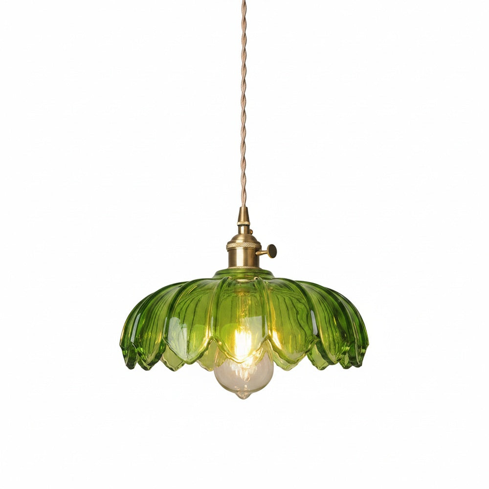 Lampa Wisząca Vintage z Kloszem w Kształcie Kwiatu