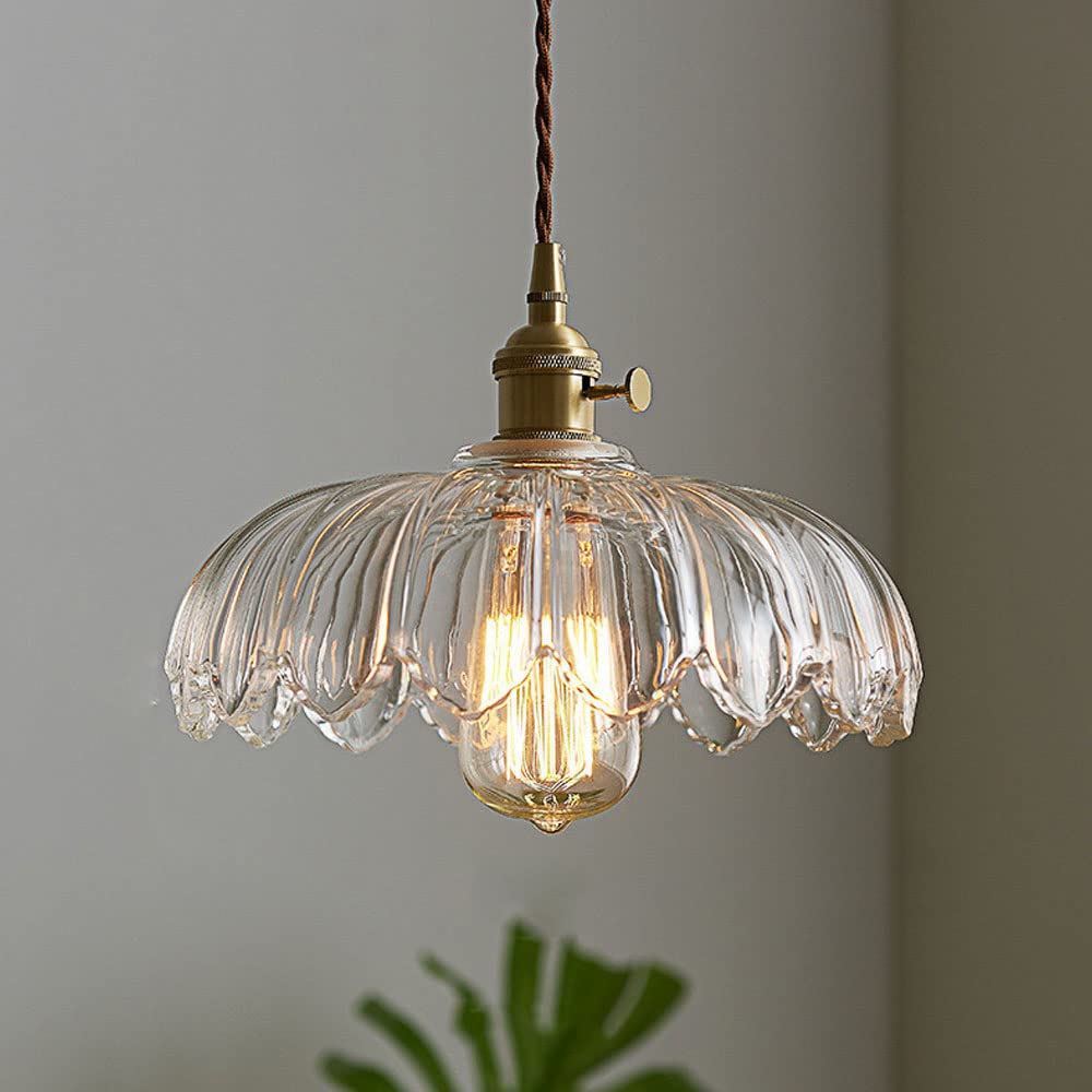 Lampa Wisząca Vintage z Kloszem w Kształcie Kwiatu