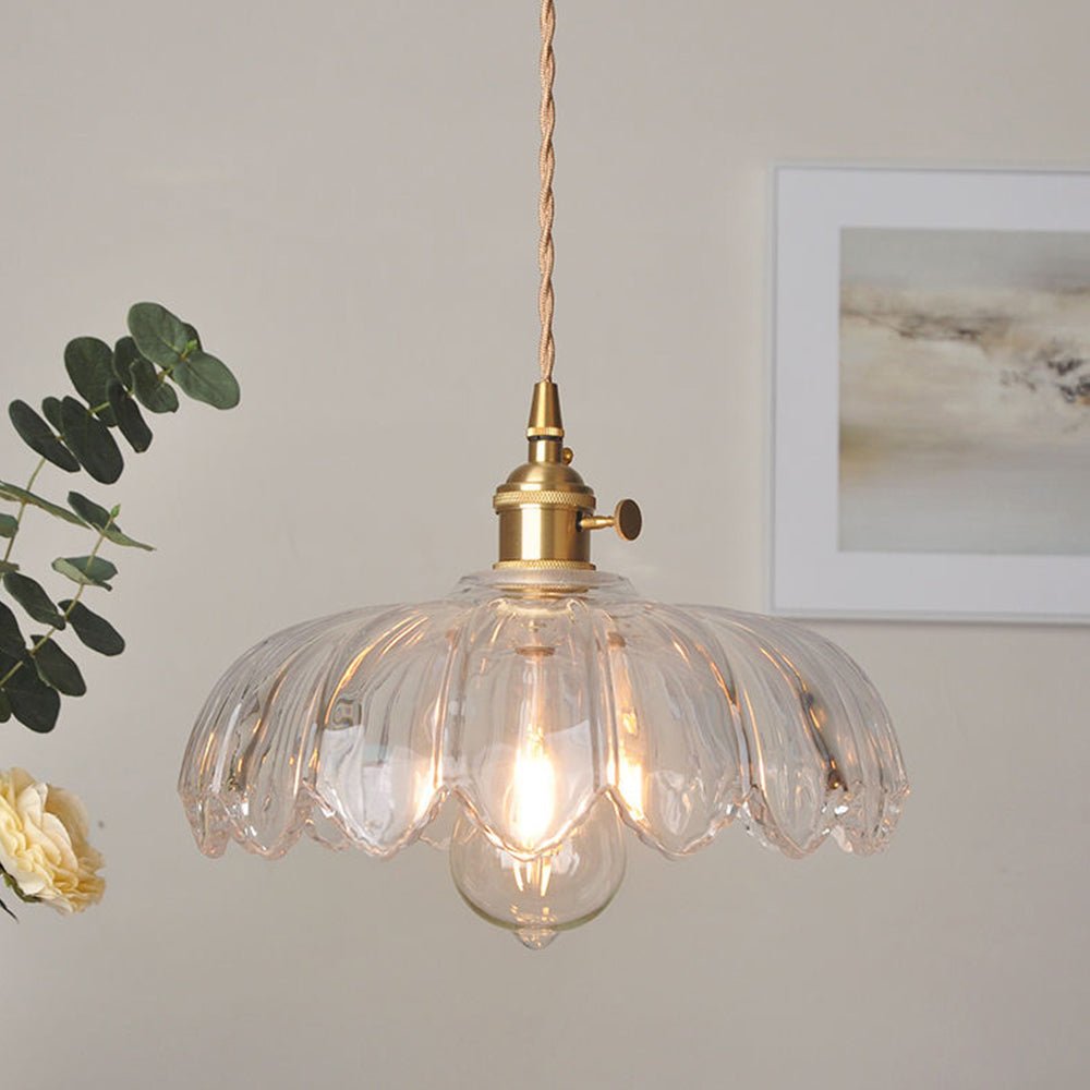 Lampa Wisząca Vintage z Kloszem w Kształcie Kwiatu