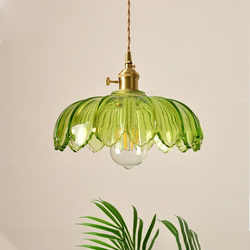 Lampa Wisząca Vintage z Kloszem w Kształcie Kwiatu