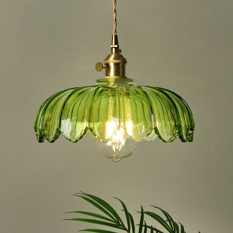 Lampa Wisząca Vintage z Kloszem w Kształcie Kwiatu