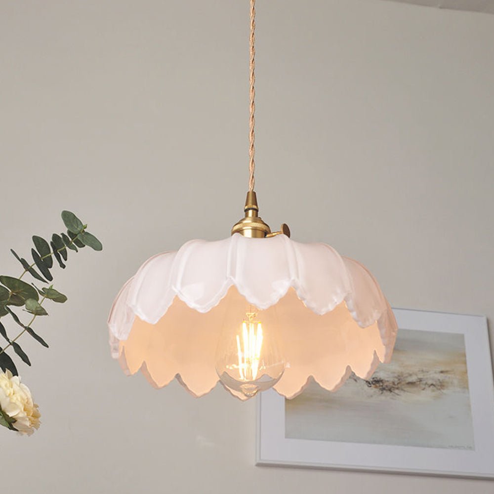 Lampa Wisząca Vintage z Kloszem w Kształcie Kwiatu