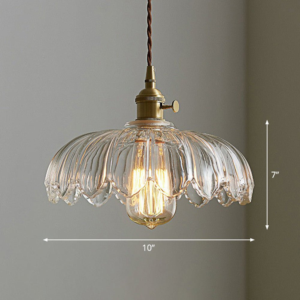 Lampa Wisząca Vintage z Kloszem w Kształcie Kwiatu