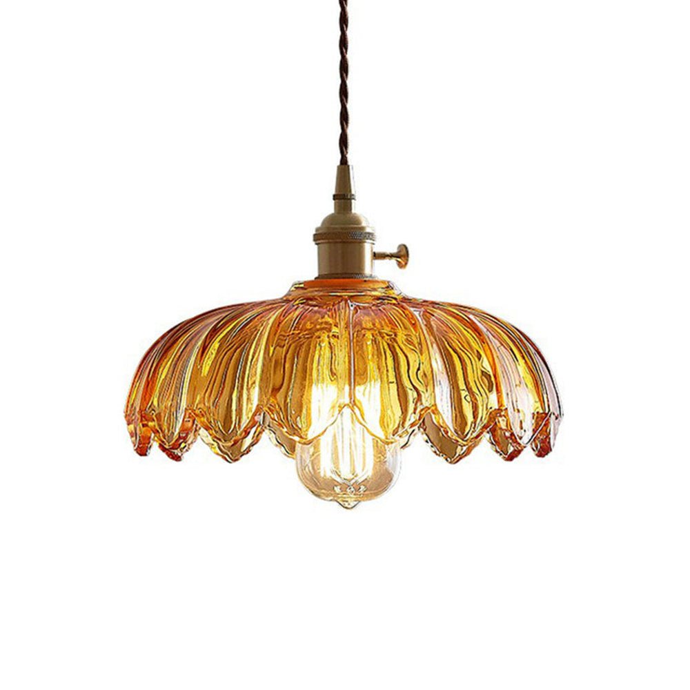Lampa Wisząca Vintage z Kloszem w Kształcie Kwiatu