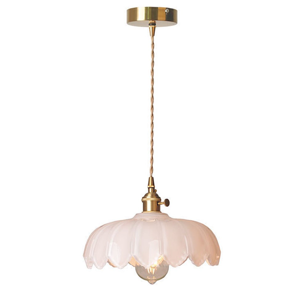 Lampa Wisząca Vintage z Kloszem w Kształcie Kwiatu