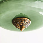 Lampa Wisząca Vintage z Kloszem ze Szkła Mlecznego w Kształcie Dyni
