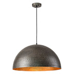 Lampa Wisząca Vintage z Metalowym Kloszem Kopułowym i Złotym Wnętrzem