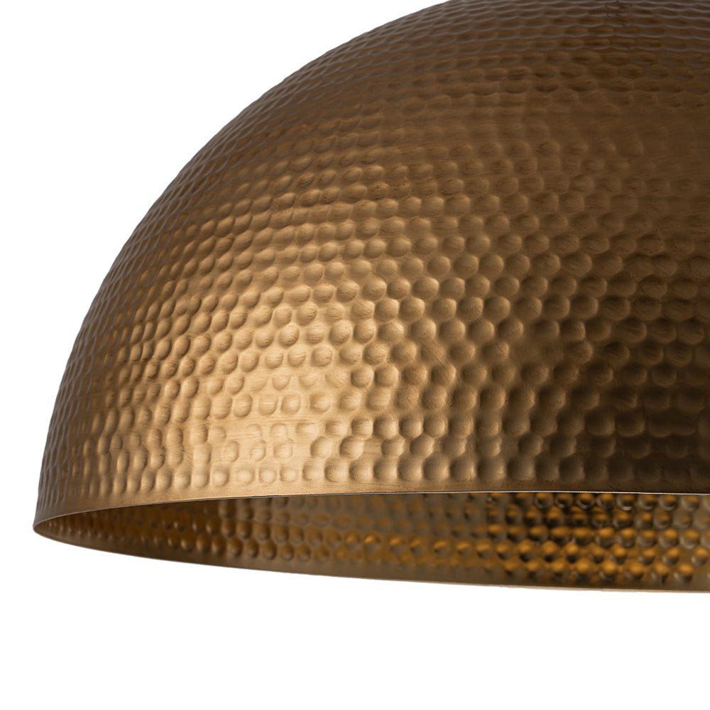 Lampa Wisząca Vintage z Metalowym Kloszem Kopułowym i Złotym Wnętrzem