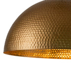 Lampa Wisząca Vintage z Metalowym Kloszem Kopułowym i Złotym Wnętrzem