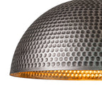 Lampa Wisząca Vintage z Metalowym Kloszem Kopułowym i Złotym Wnętrzem
