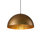 Lampa Wisząca Vintage z Metalowym Kloszem Kopułowym i Złotym Wnętrzem
