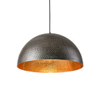 Lampa Wisząca Vintage z Metalowym Kloszem Kopułowym i Złotym Wnętrzem