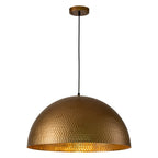 Lampa Wisząca Vintage z Metalowym Kloszem Kopułowym i Złotym Wnętrzem