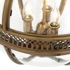 Lampa Wisząca Vintage z Okrągłym Kloszem Szklanym i Dekoracyjną Ramą