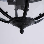Lampa Wisząca Vintage z Okrągłym Kloszem Szklanym i Dekoracyjną Ramą