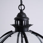 Lampa Wisząca Vintage z Okrągłym Kloszem Szklanym na Łańcuchu
